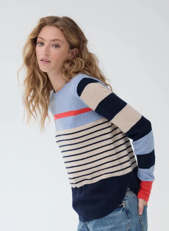 STRIPED SHIRTTAIL CREW SWEATER sold by Wildflower