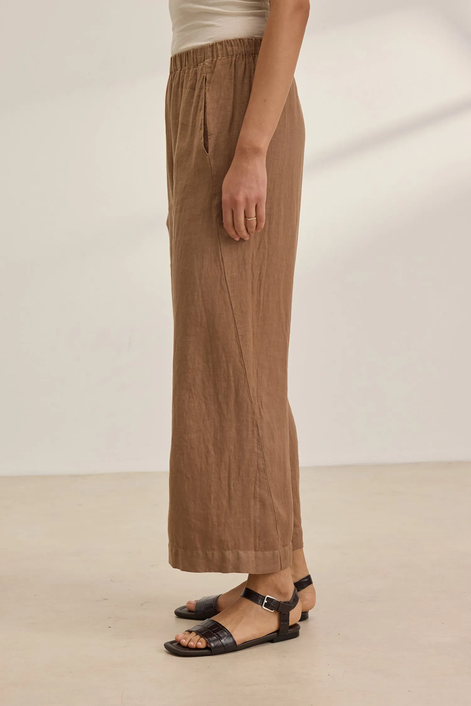 LOLA LINEN PANTS - BARK sold by Wildflower product image thumbnail 2