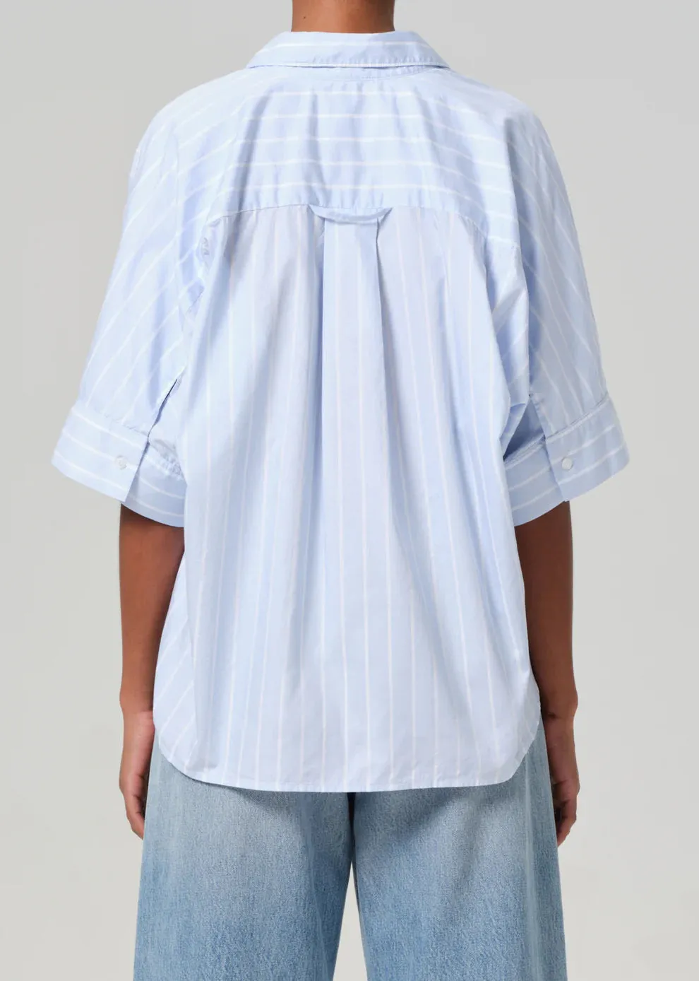 CLAIRE ORAGAMI SHIRT - RHODES STRIPE sold by Wildflower product image thumbnail 3