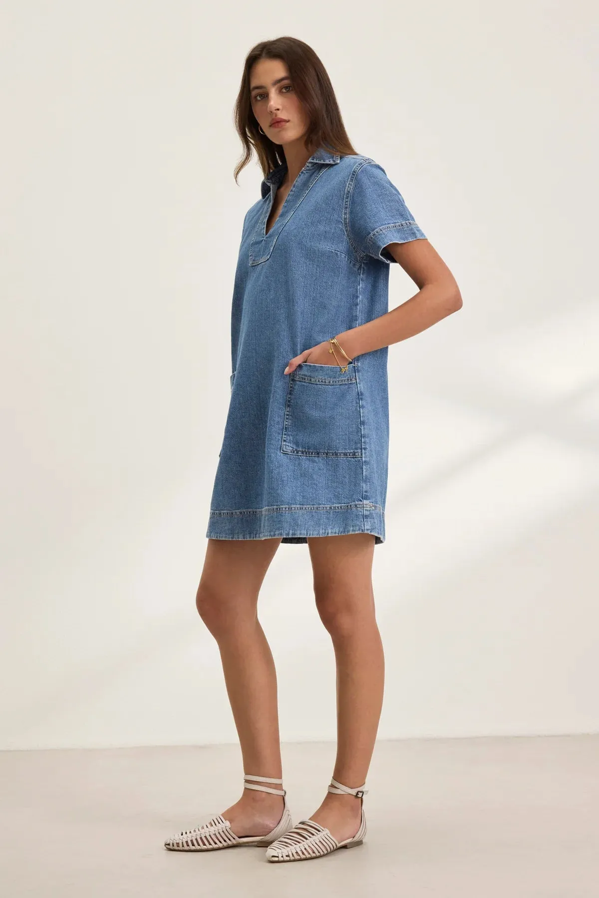 DELANA DENIM DRESS sold by Wildflower product image thumbnail 4