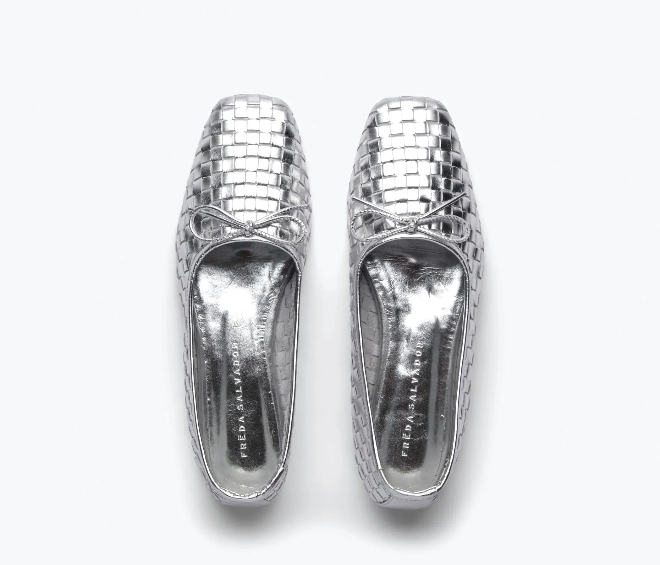 JADA SQUARE TOE BALLET FLAT - SILVER sold by Wildflower