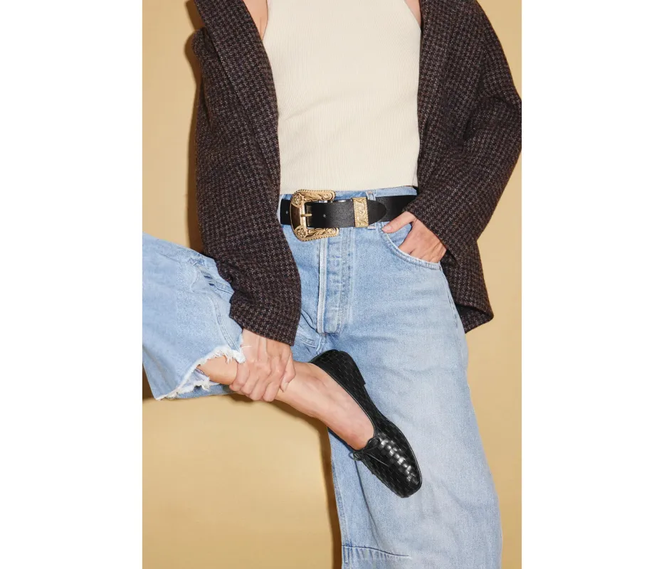 JADA SQUARE TOE BALLET FLAT - BLACK sold by Wildflower