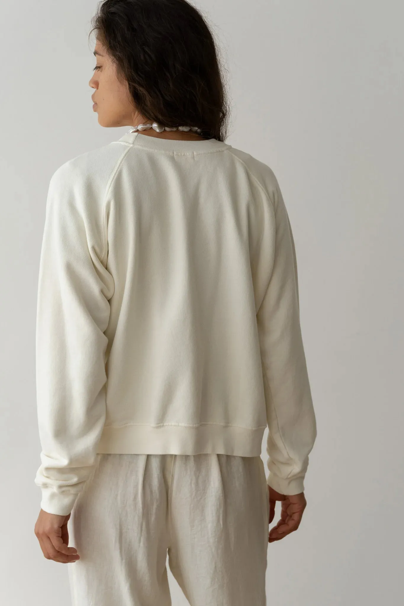 THE ECO TERRY CREWNECK - CREME sold by Wildflower product image thumbnail 4