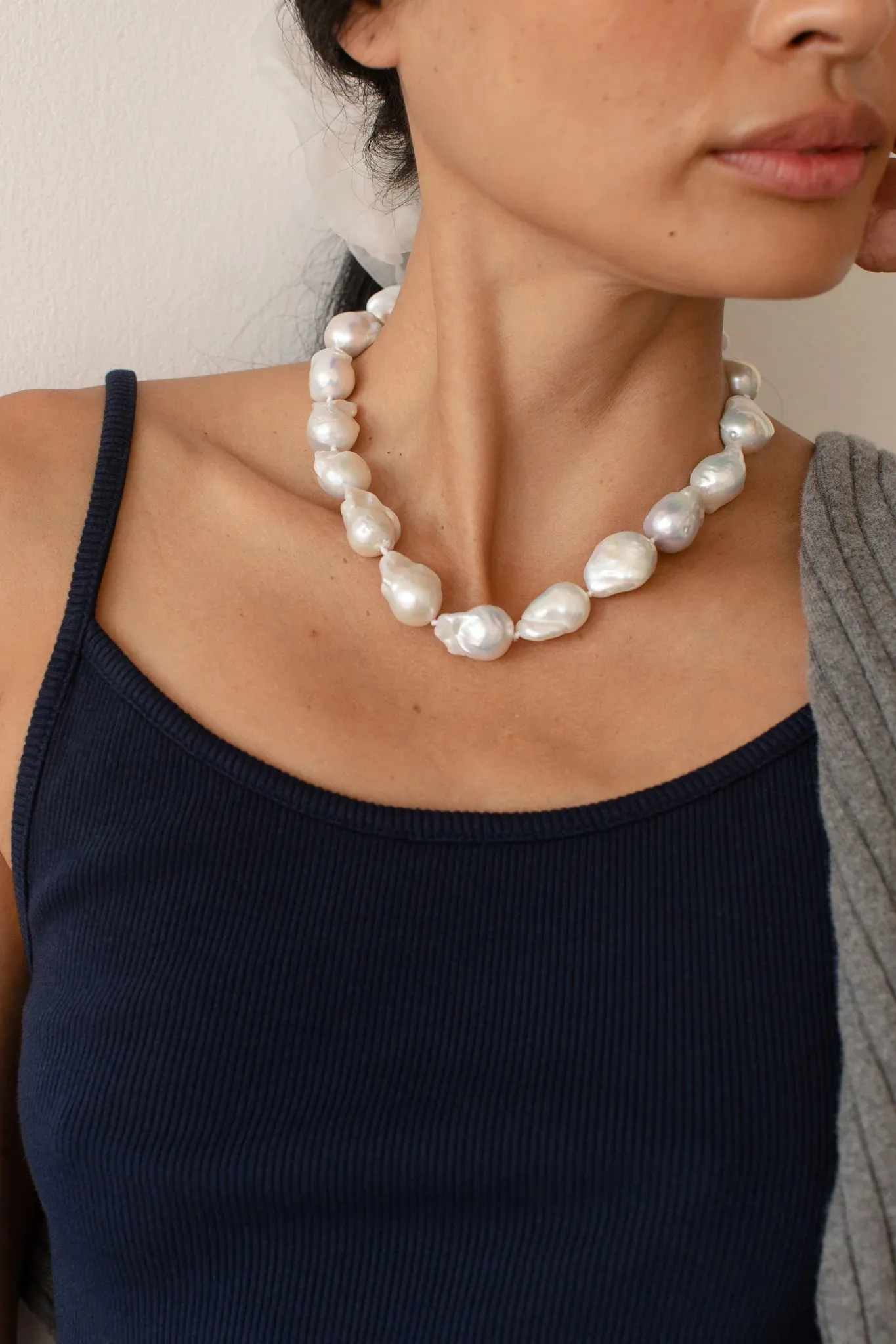 THE RIB SPAGHETTI TANK - NAVY sold by Wildflower product image thumbnail 5