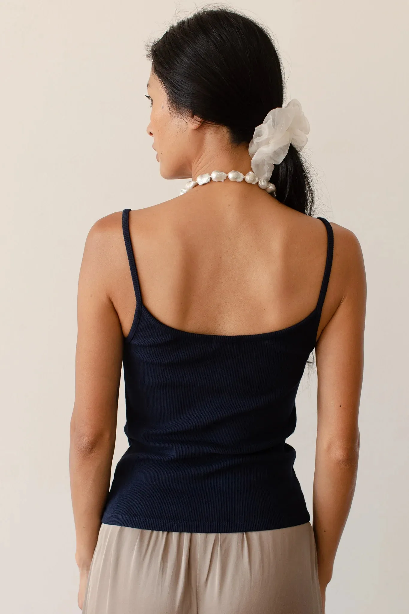 THE RIB SPAGHETTI TANK - NAVY sold by Wildflower product image thumbnail 4