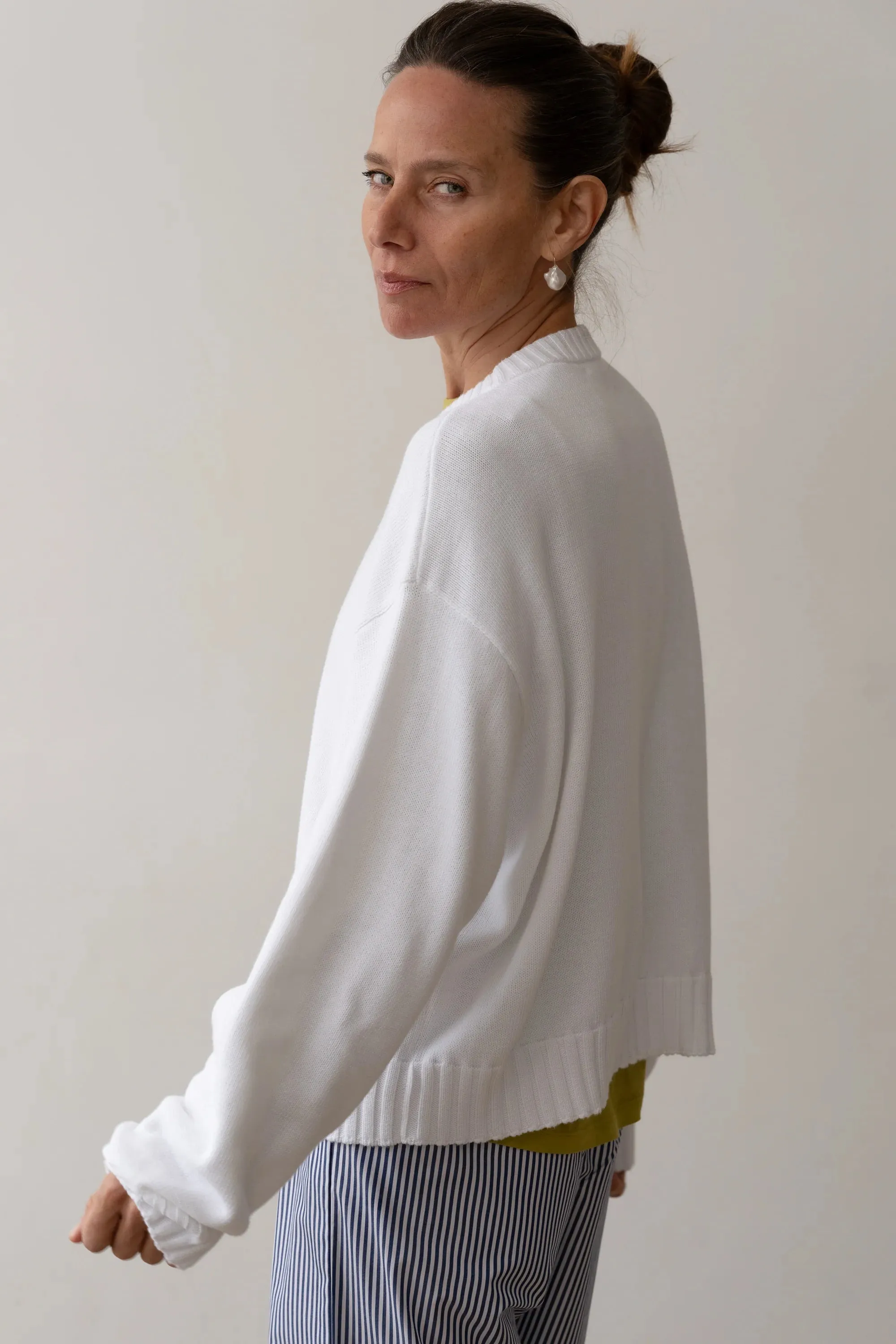 THE COTTON KNIT CARDIGAN - POWDER sold by Wildflower product image thumbnail 4