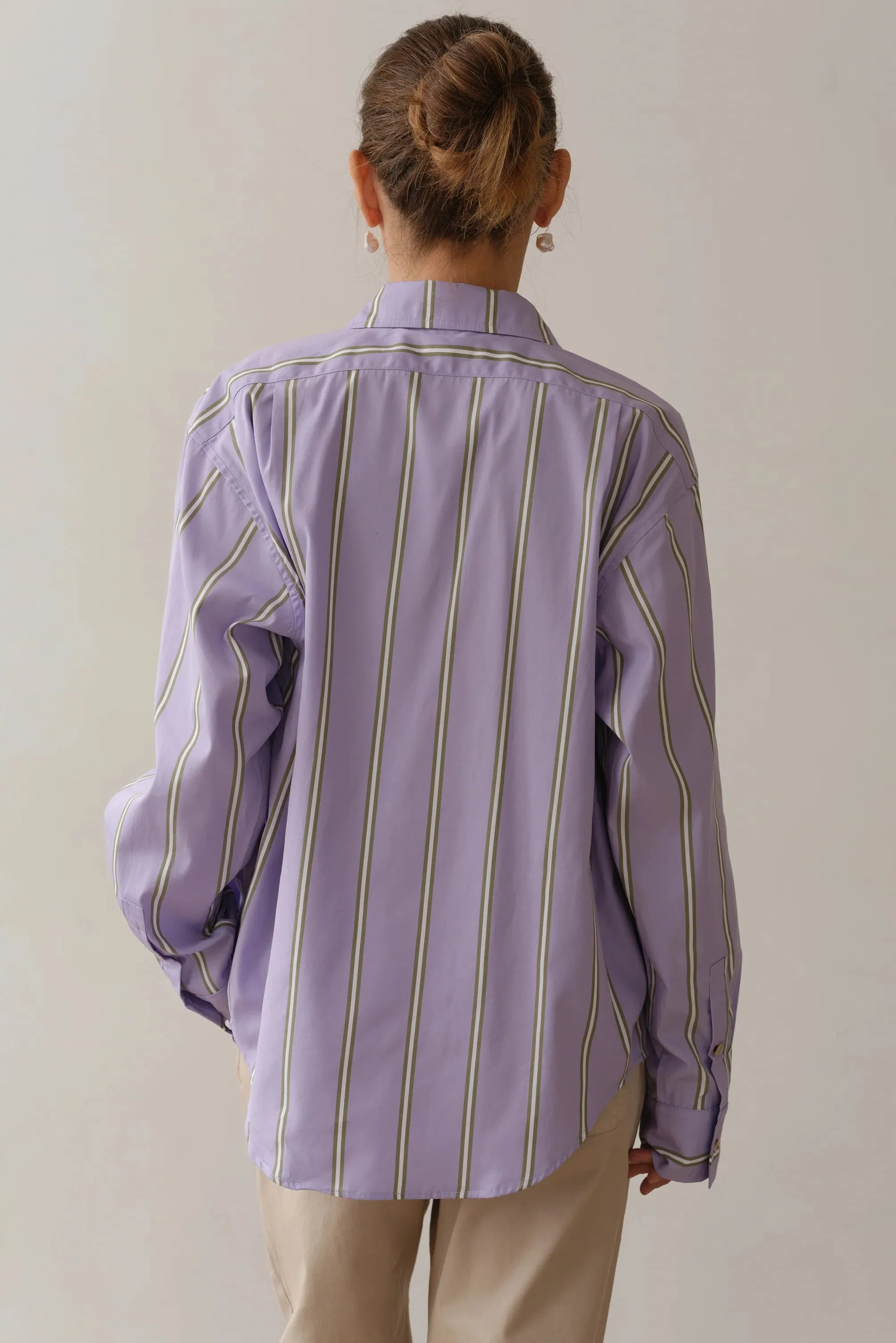 THE POPLIN SHIRT - TARO STRIPE sold by Wildflower product image thumbnail 5