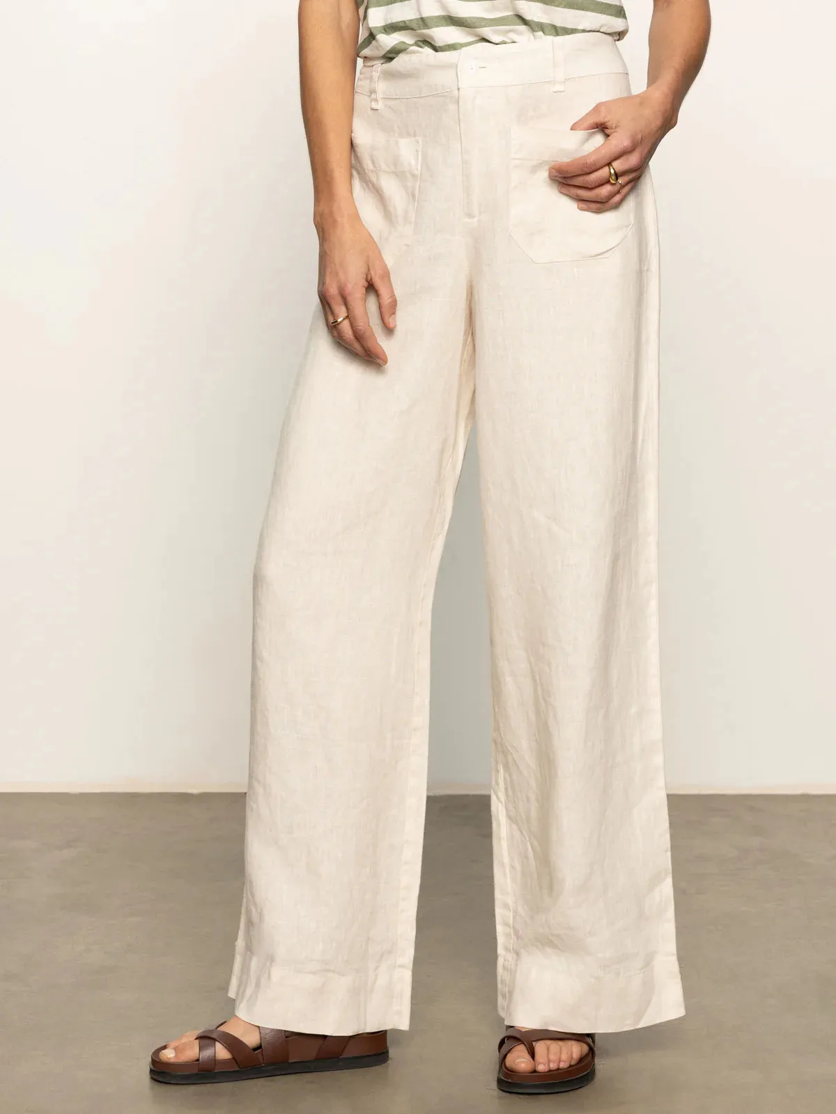 THE LINEN MARINE WIDE LEG sold by Wildflower product image thumbnail 4