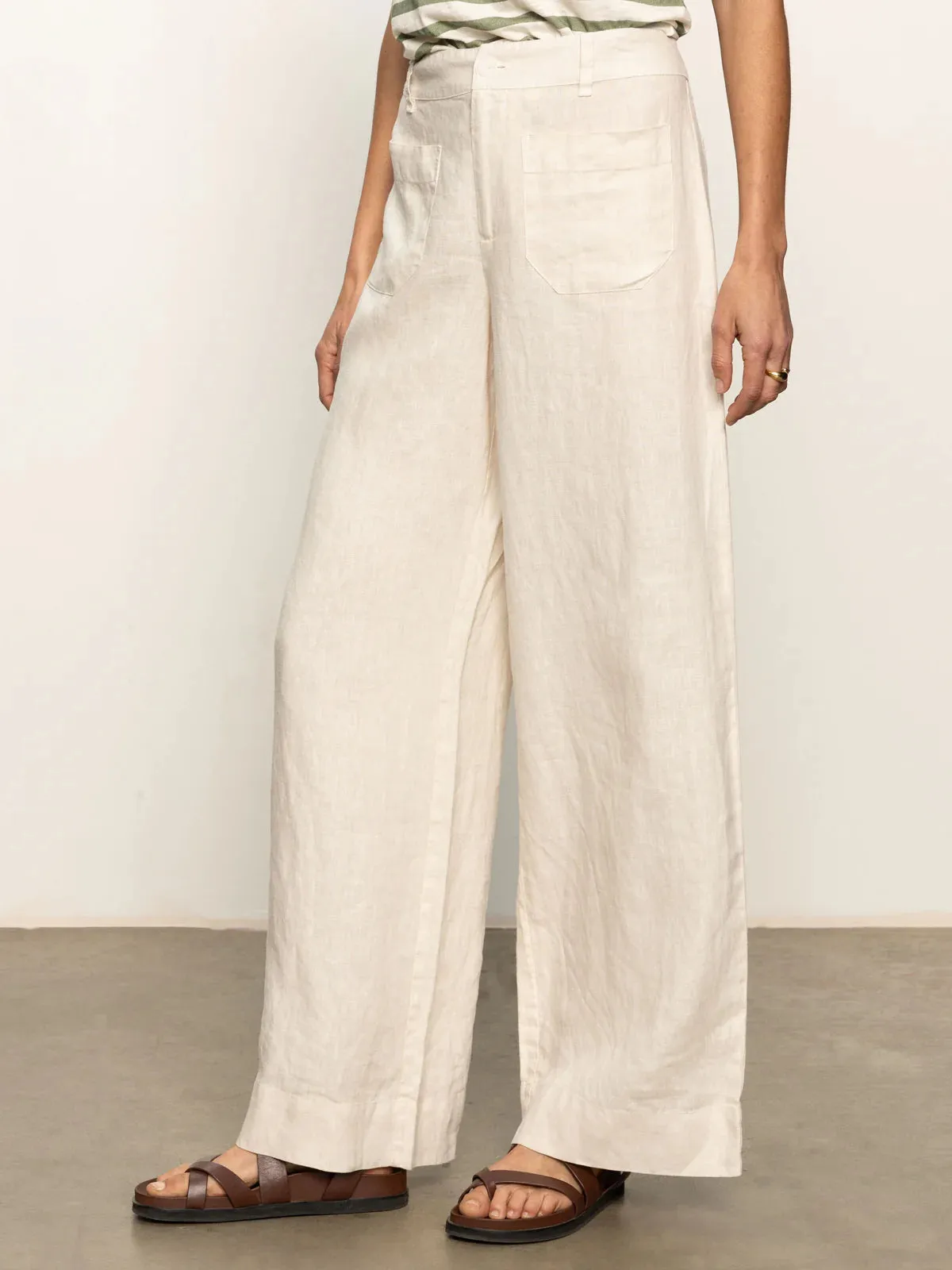 THE LINEN MARINE WIDE LEG sold by Wildflower product image thumbnail 3