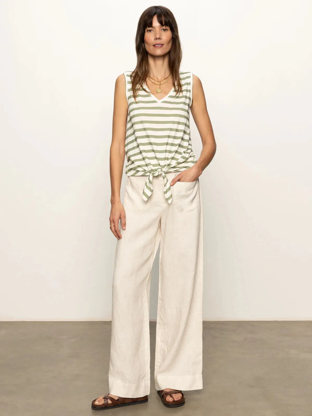 THE LINEN MARINE WIDE LEG sold by Wildflower product image thumbnail 2