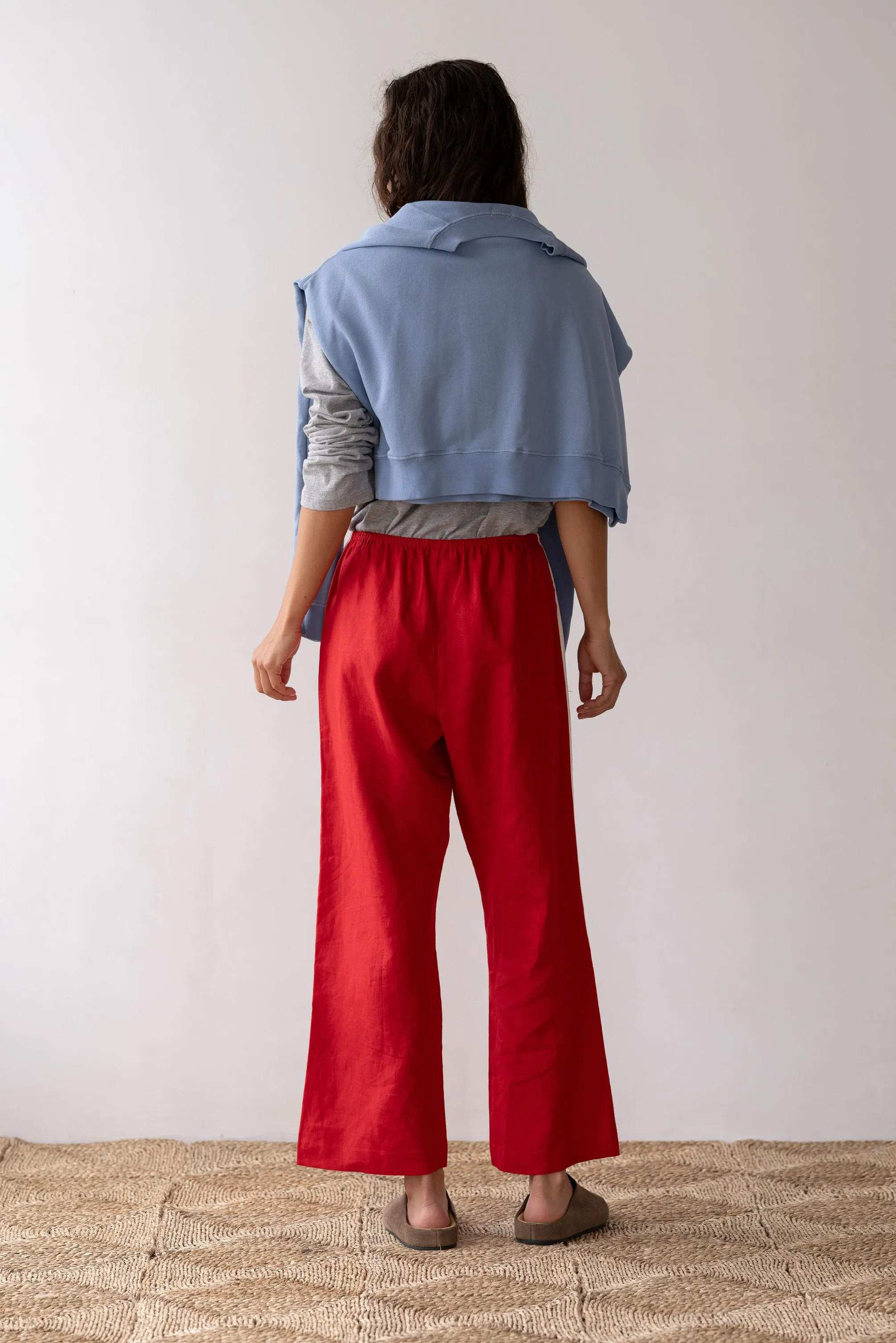 THE LINEN CROP RACER STRIPE PANT sold by Wildflower product image thumbnail 5