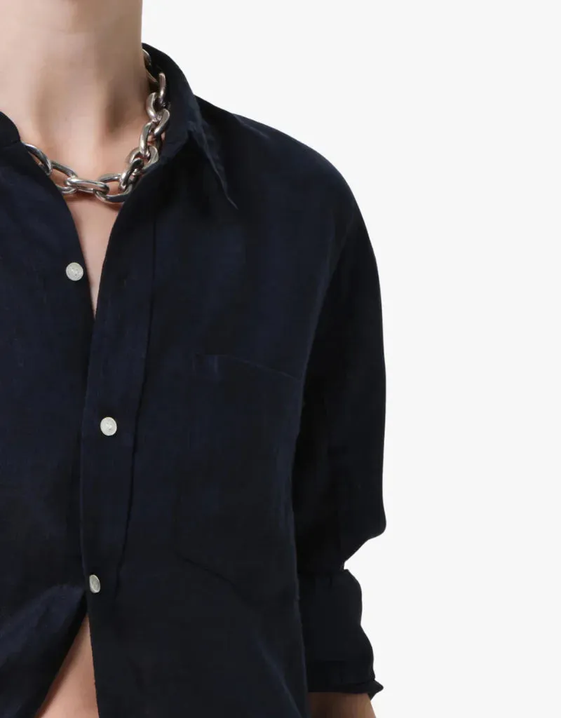 KAYLA SHRUNKEN LINEN SHIRT - NAVY sold by Wildflower product image thumbnail 2