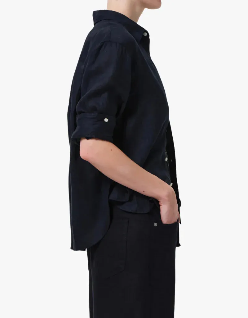 KAYLA SHRUNKEN LINEN SHIRT - NAVY sold by Wildflower product image thumbnail 4
