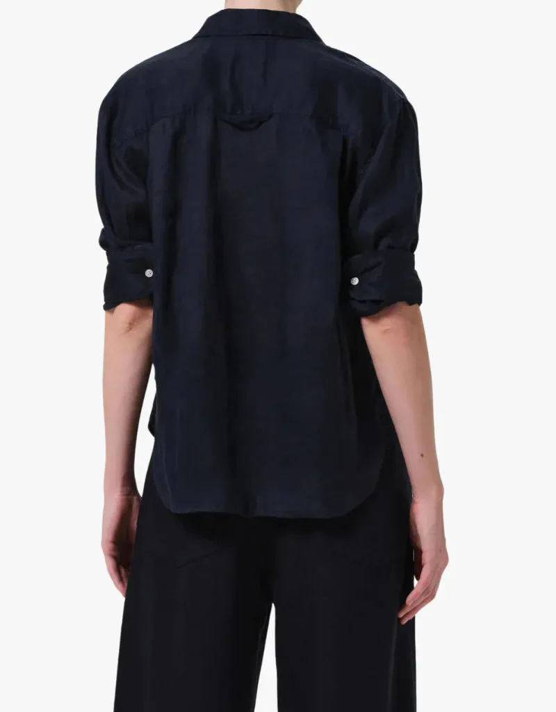 KAYLA SHRUNKEN LINEN SHIRT - NAVY sold by Wildflower product image thumbnail 3