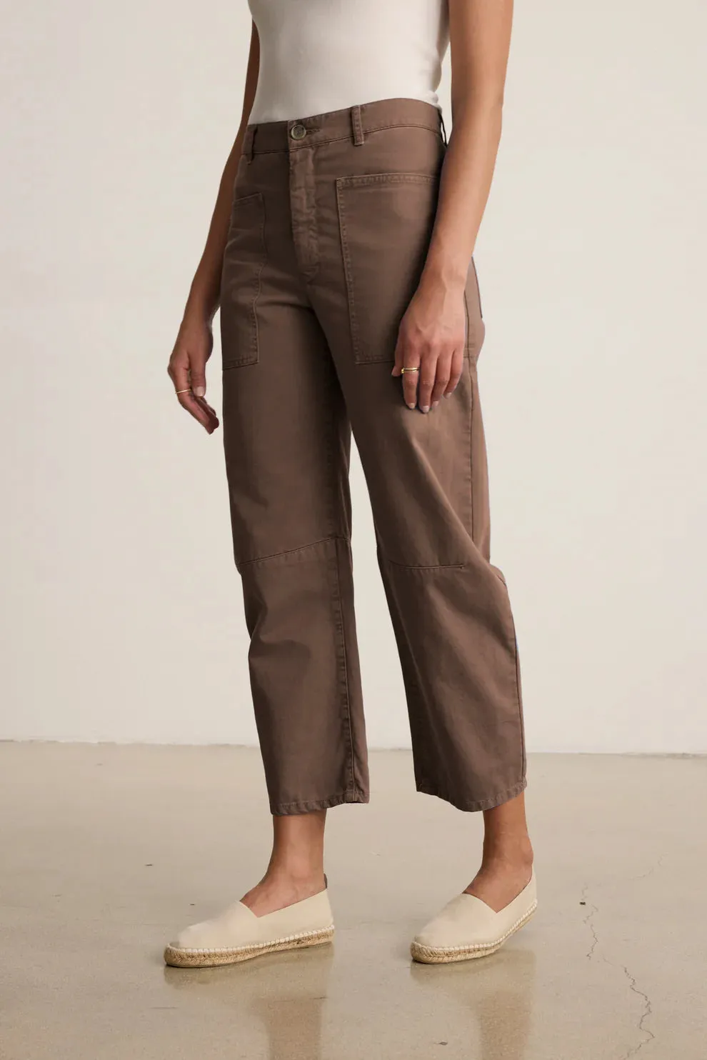 BRYLIE COTTON TWILL PANT - CHOCOLATE sold by Wildflower product image thumbnail 3