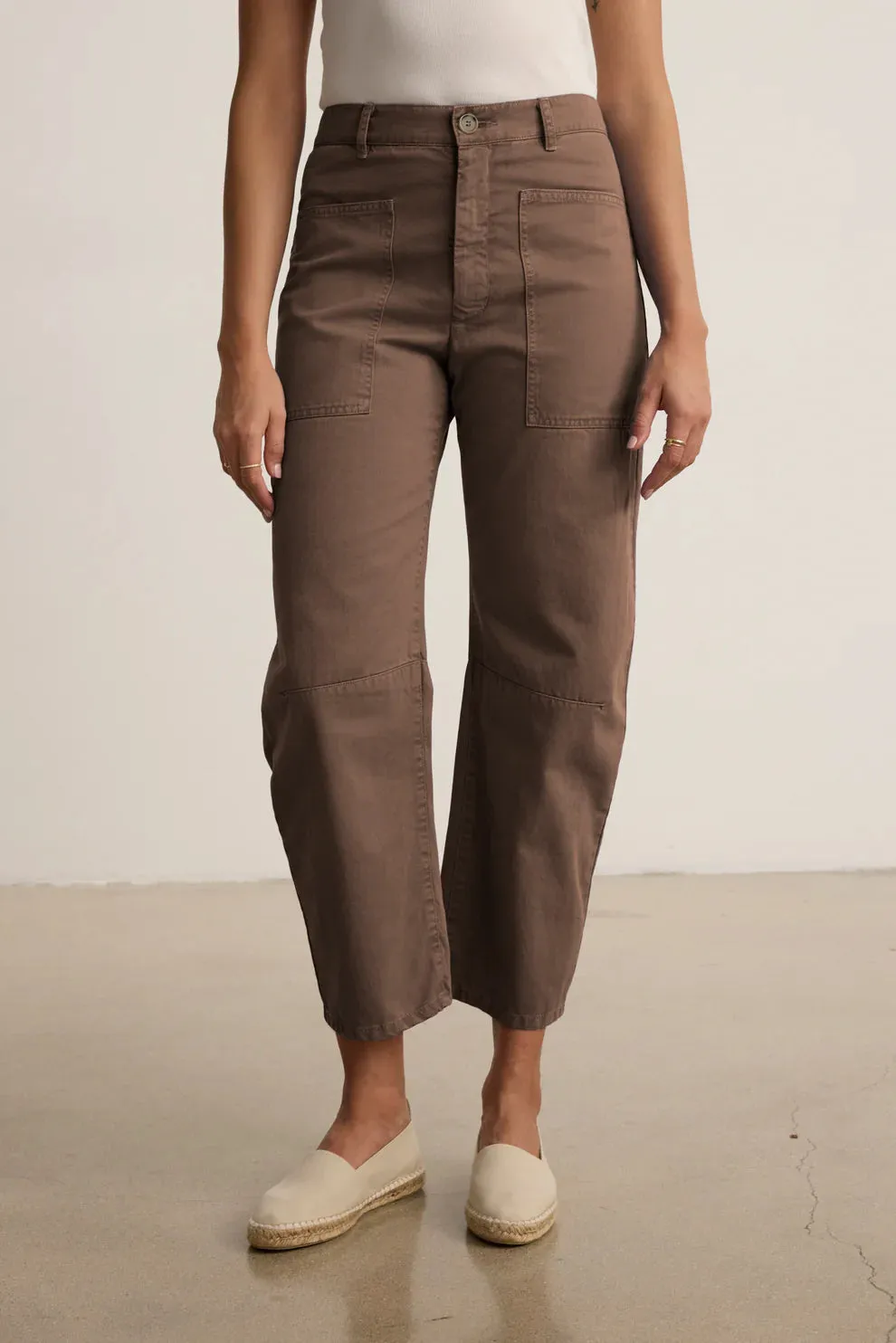 BRYLIE COTTON TWILL PANT - CHOCOLATE sold by Wildflower product image thumbnail 2