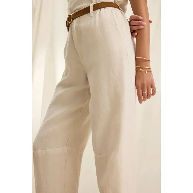 TAYLOR HEAVY LINEN PANT - CHALK sold by Wildflower product image thumbnail 2