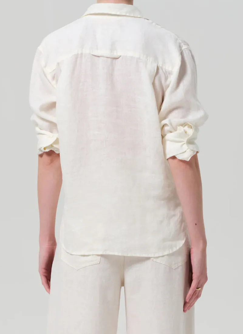 KAYLA SHRUNKEN LINEN SHIRT - VANILLA sold by Wildflower product image thumbnail 2