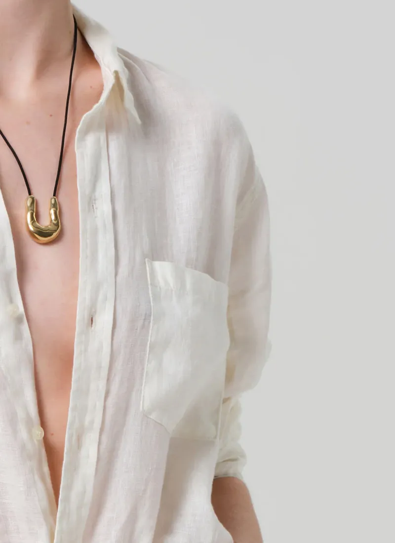 KAYLA SHRUNKEN LINEN SHIRT - VANILLA sold by Wildflower product image thumbnail 3