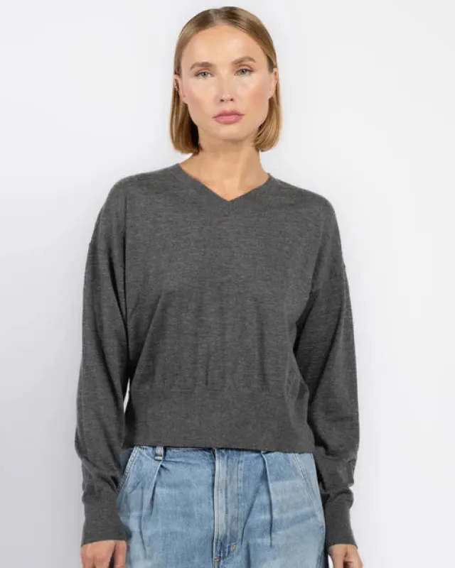 LONG SLEEVE HIGH V SWEATER sold by Wildflower