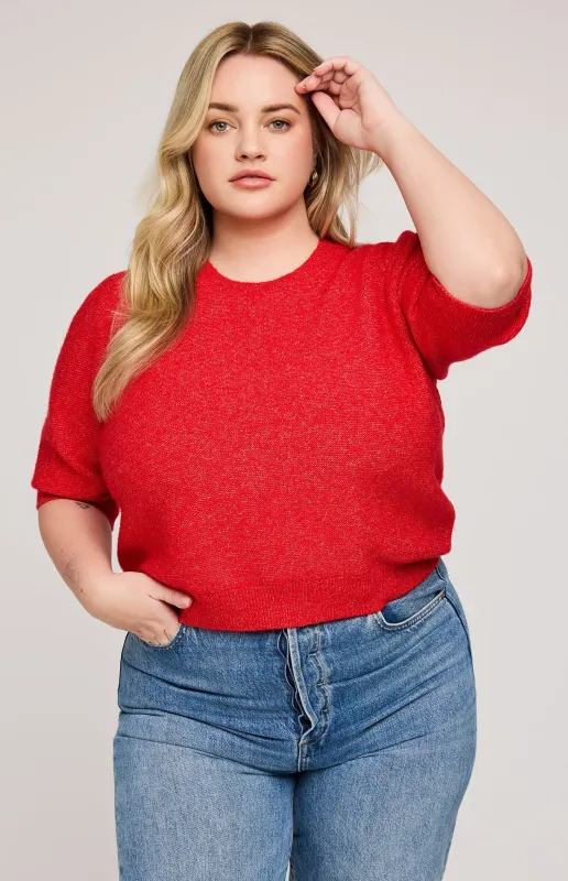 MARISOL KNIT TOP - HEATHER RED sold by Wildflower