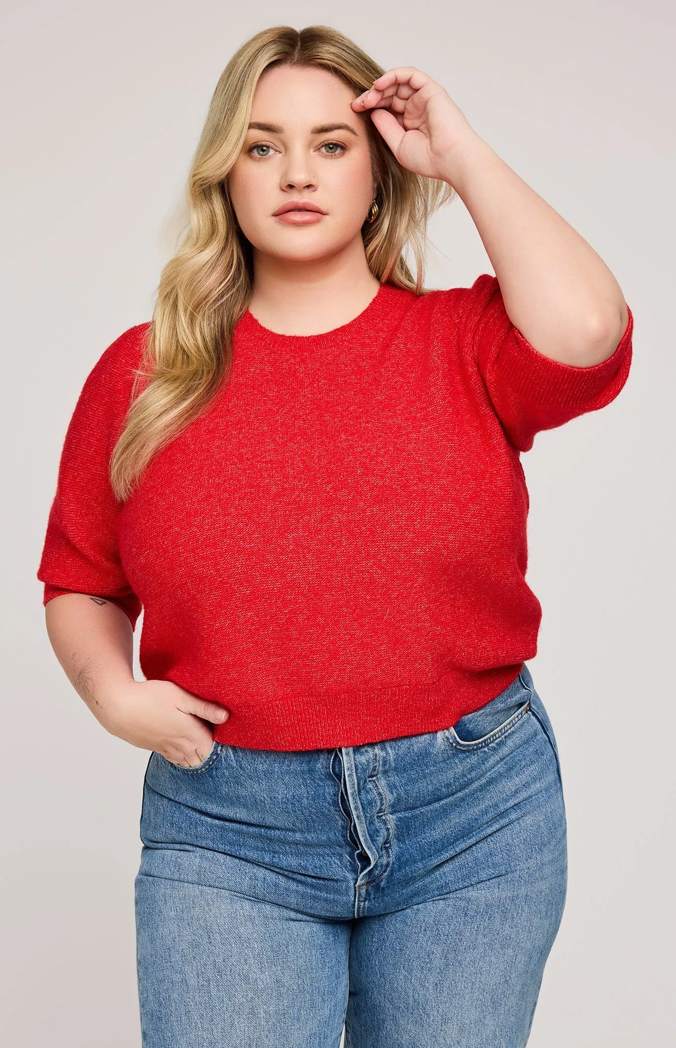 MARISOL KNIT TOP - HEATHER RED sold by Wildflower