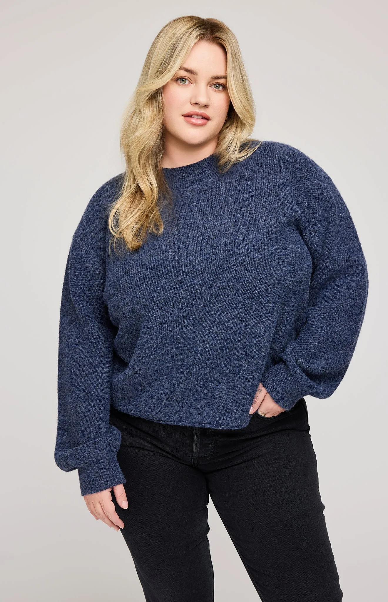 WANDA PULLOVER SWEATER - HEATHER BLUE sold by Wildflower