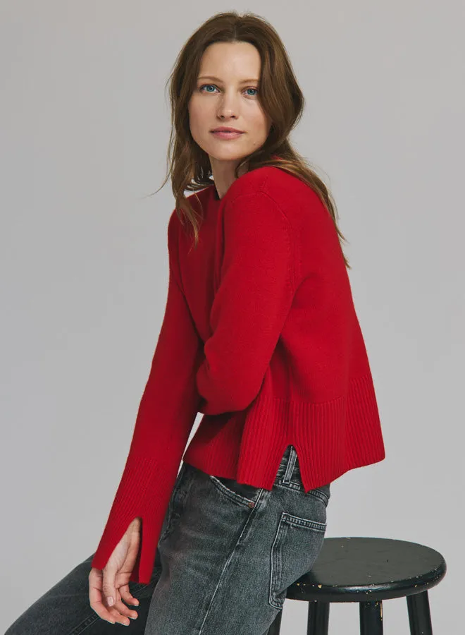 CROPPED BOXY CREW SWEATER sold by Wildflower