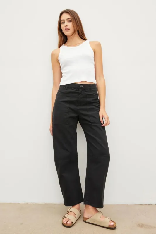 BRYLIE COTTON TWILL PANT - VINTAGE BLACK sold by Wildflower