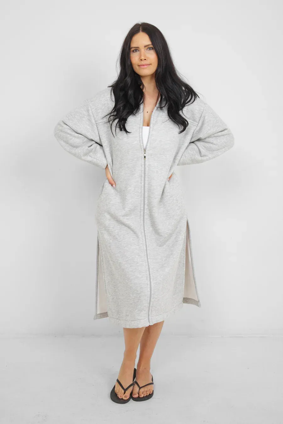 THE RAILS TERRY ZIP COVER UP WITH HOOD - GREY sold by Wildflower product image thumbnail 4