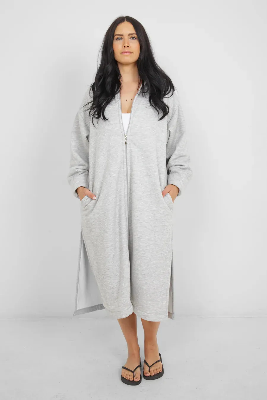 THE RAILS TERRY ZIP COVER UP WITH HOOD - GREY sold by Wildflower product image thumbnail 3