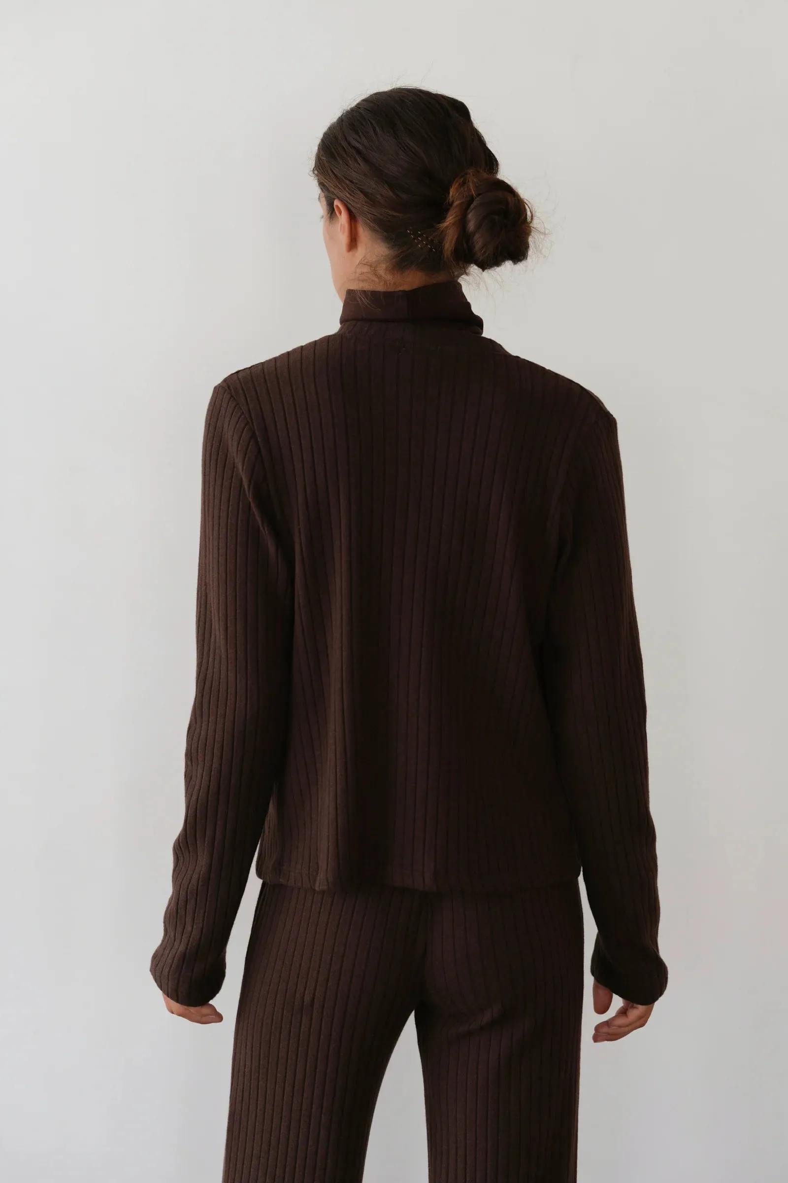 THE SWEATER RIB CARDI - ESPRESSO sold by Wildflower product image thumbnail 5