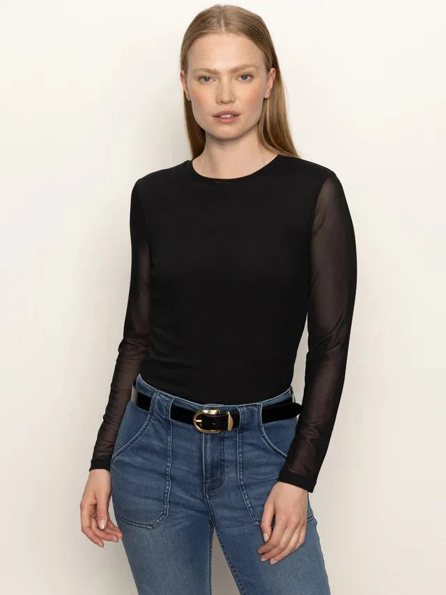 LONG SLEEVE PERFECT MESH TEE - BLACK sold by Wildflower product image thumbnail 2