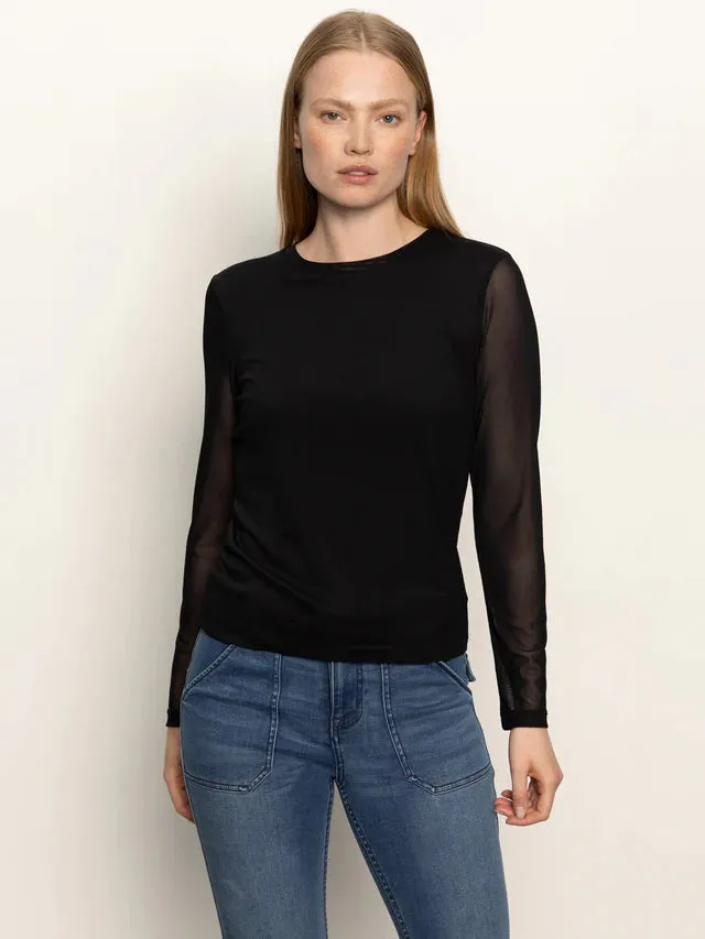 LONG SLEEVE PERFECT MESH TEE - BLACK sold by Wildflower product image thumbnail 3