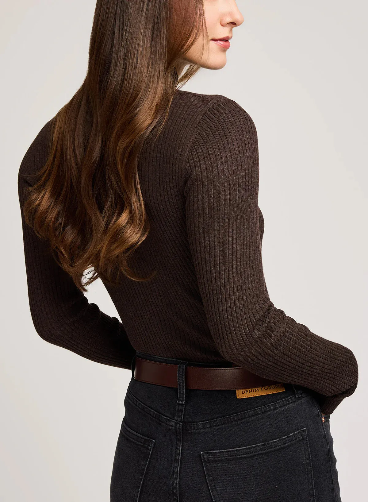 ARLEN MOCK NECK SWEATER - HEATHER DARKWOOD sold by Wildflower product image thumbnail 3