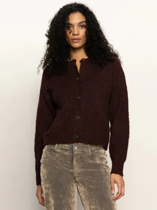 BOUCLE CARDI - DARK CRIMSON sold by Wildflower