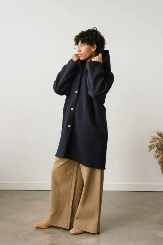 HOOD COAT - NAVY made by Wildflower