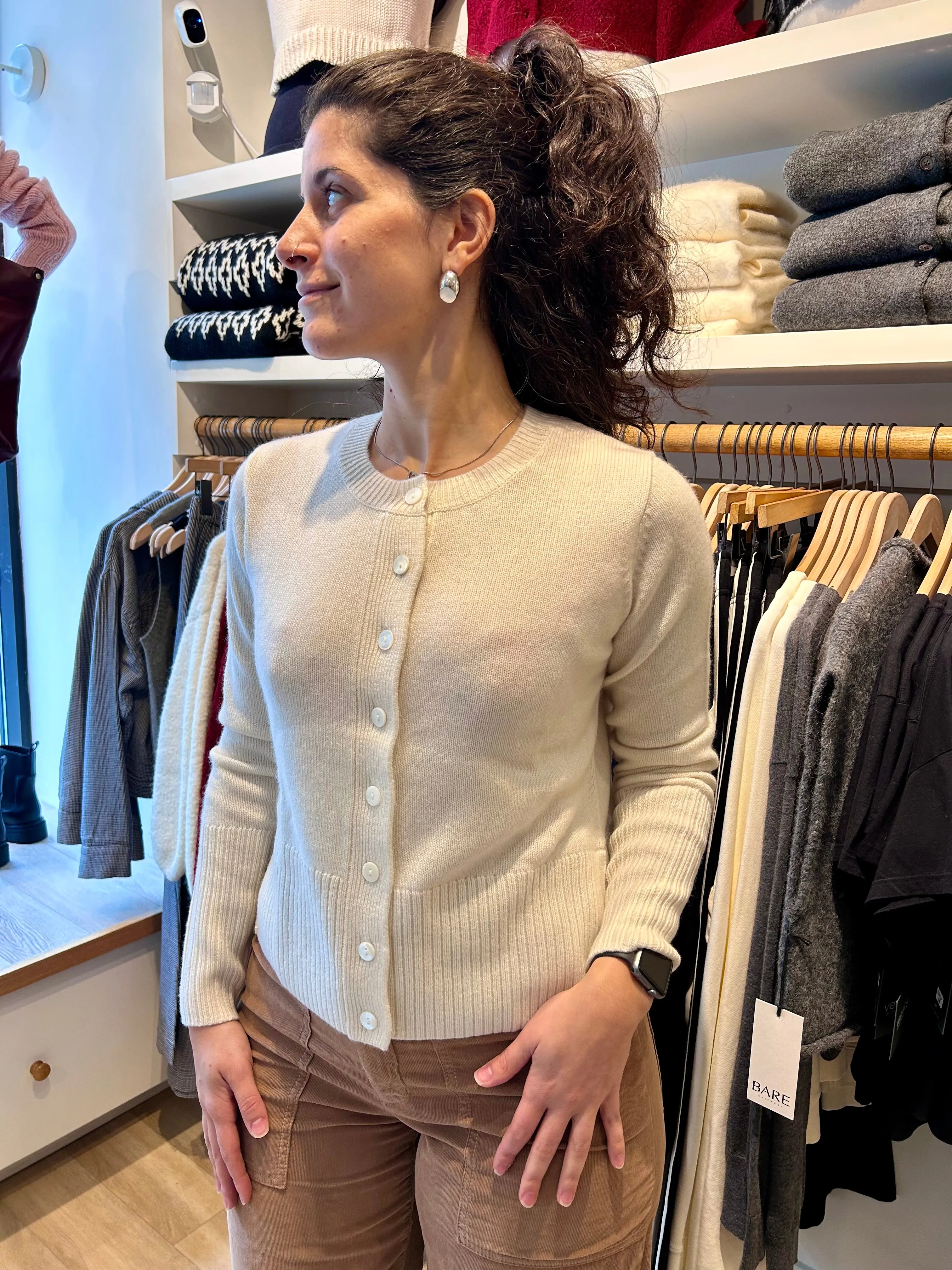 HI RIB CARDIGAN WITH SLITS sold by Wildflower