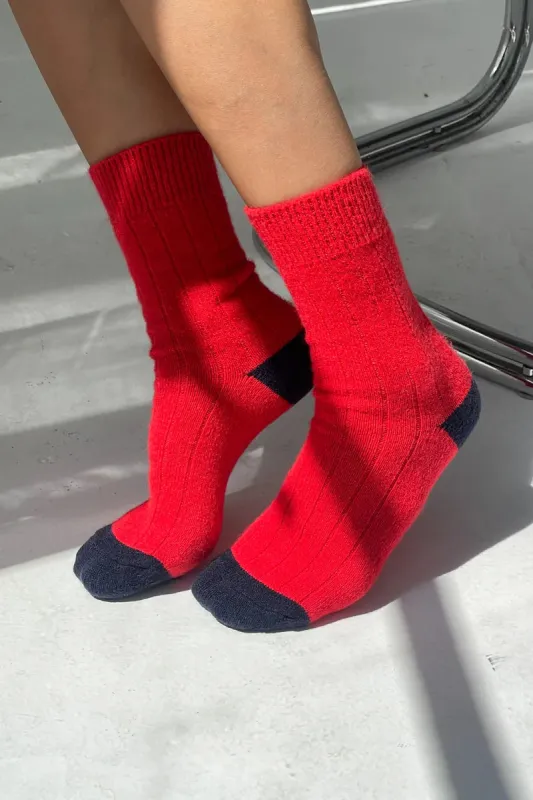 CLASSIC CASHMERE SOCKS - POPPY RED sold by Wildflower