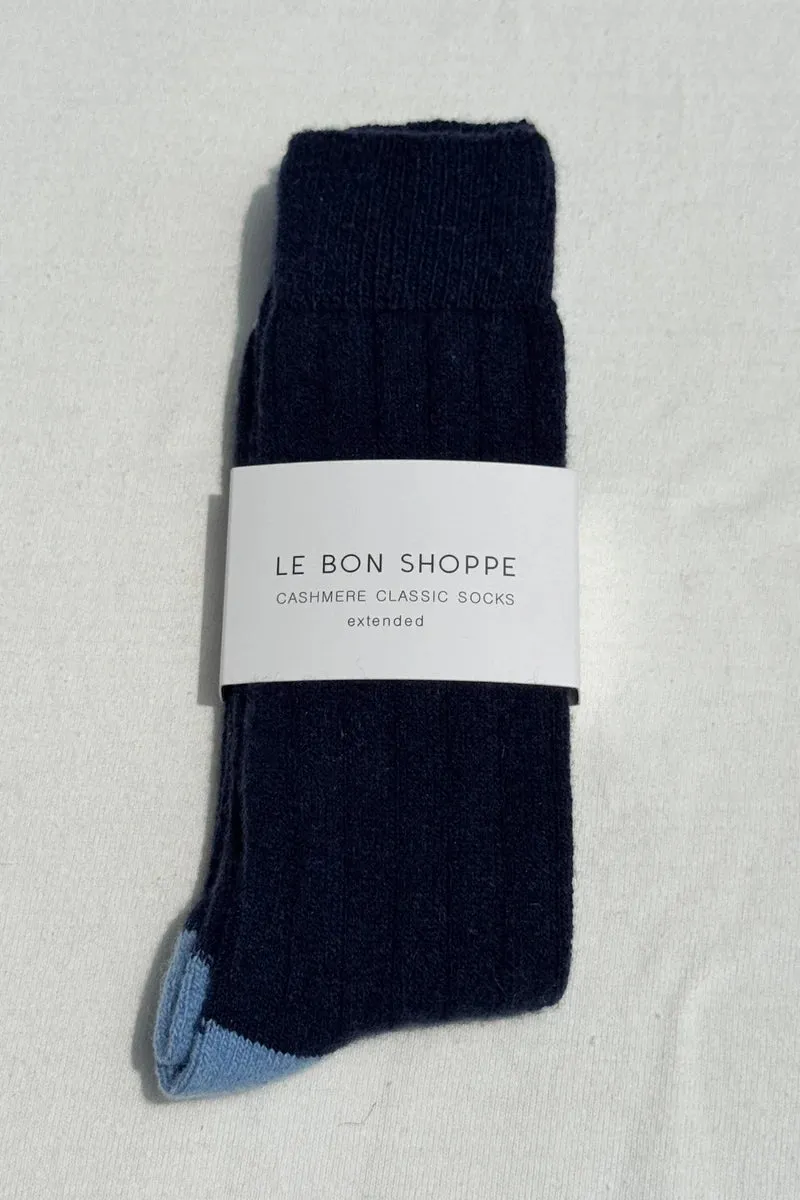 EXTENDED CASHMERE SOCK - NAVY sold by Wildflower product image thumbnail 2