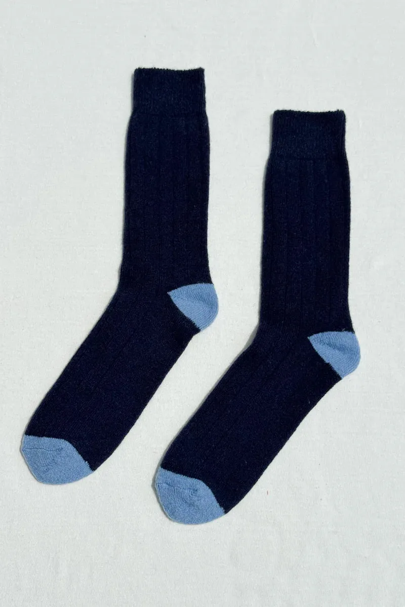 EXTENDED CASHMERE SOCK - NAVY sold by Wildflower product image thumbnail 3