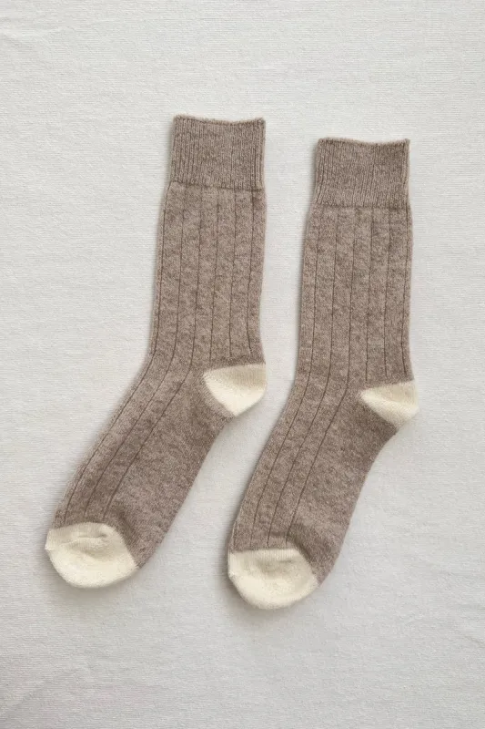 CLASSIC CASHMERE SOCKS - FAWN sold by Wildflower