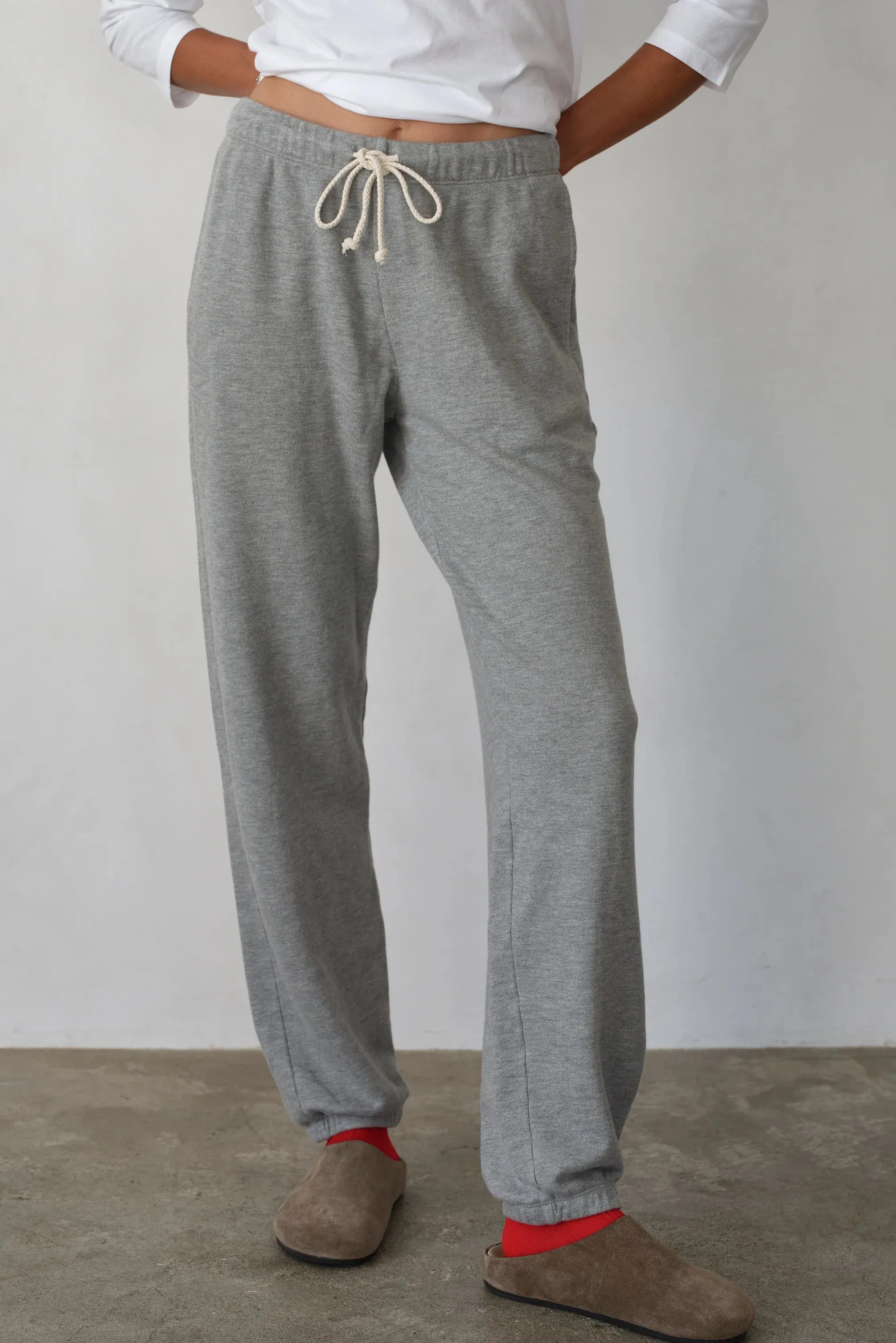 ECO-TERRY SWEATPANTS - HEATHER GREY sold by Wildflower