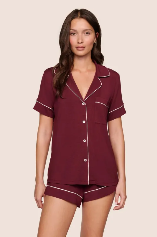 GISELE TENCEL MODAL RELAXED SHORT PJ SET - BOURDEAUX sold by Wildflower