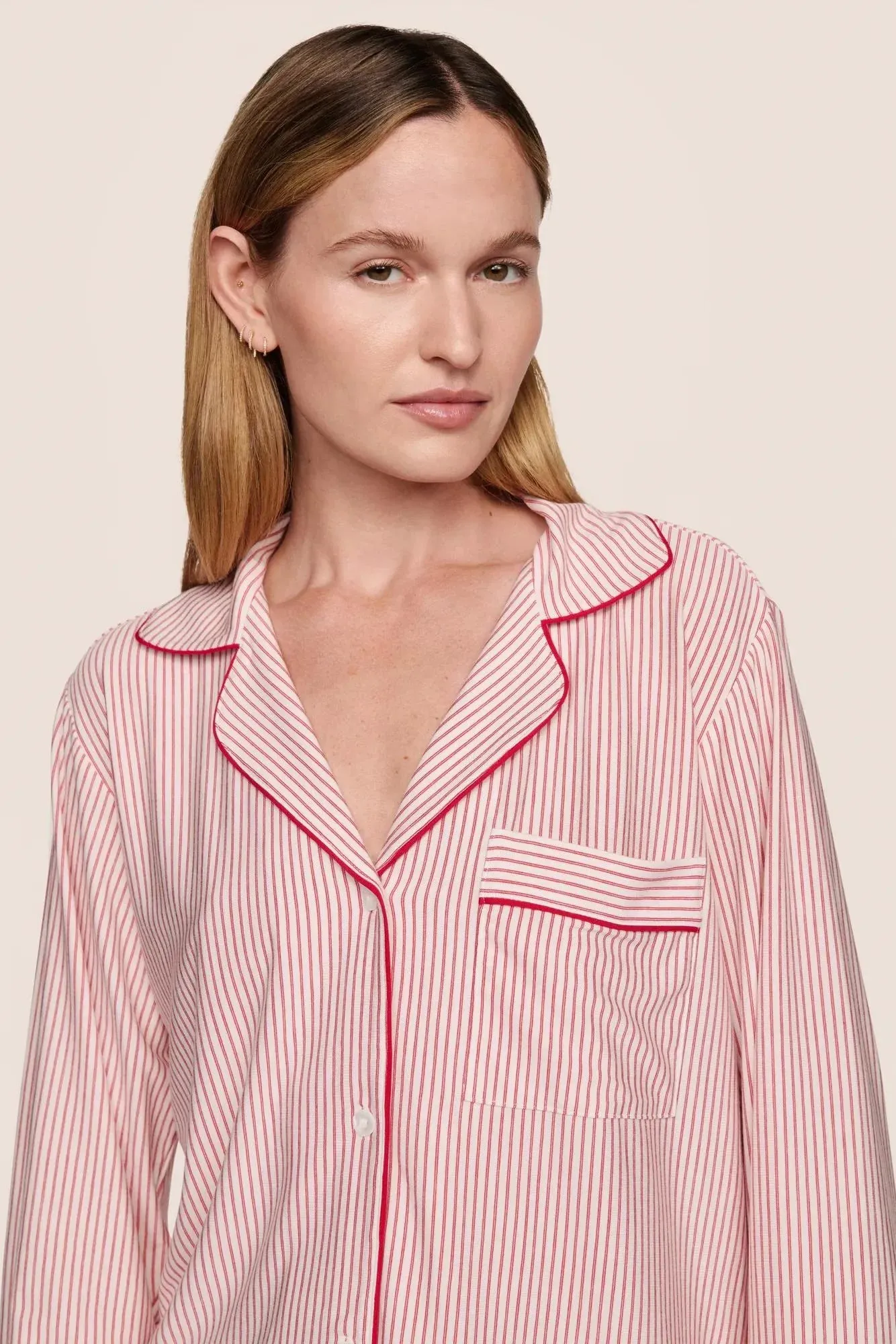 GISELE PRINTED TENCEL MODAL LONG PJ SET - DUO STRIPE HOLLY sold by Wildflower product image thumbnail 3