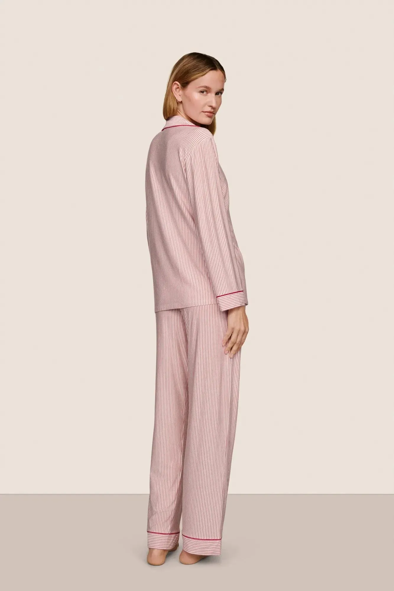 GISELE PRINTED TENCEL MODAL LONG PJ SET - DUO STRIPE HOLLY sold by Wildflower product image thumbnail 2