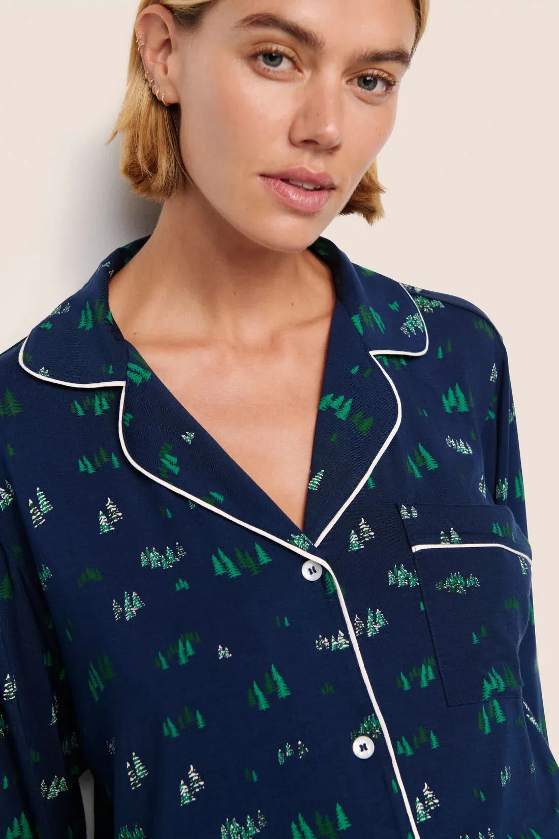 GISELE PRINTED TENCEL MODAL LONG PJ SET - FOREST PINE sold by Wildflower product image thumbnail 3