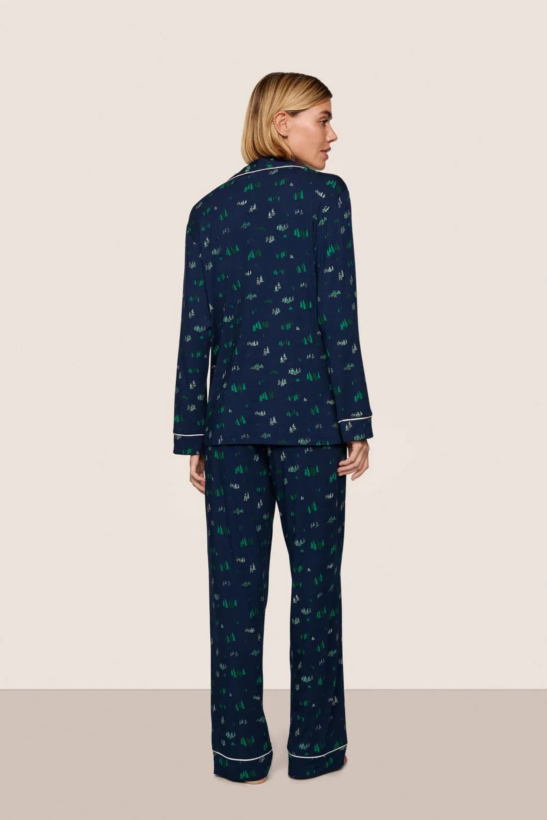 GISELE PRINTED TENCEL MODAL LONG PJ SET - FOREST PINE sold by Wildflower product image thumbnail 2
