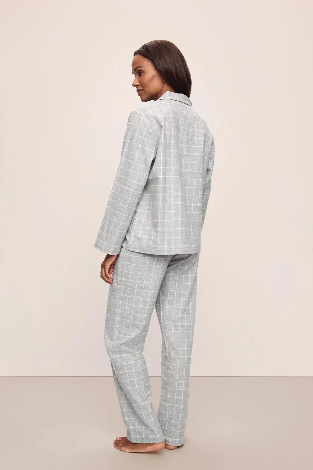 FLANNEL LONG PJ SET - WINTERCHECK HEATHER GREY sold by Wildflower product image thumbnail 3