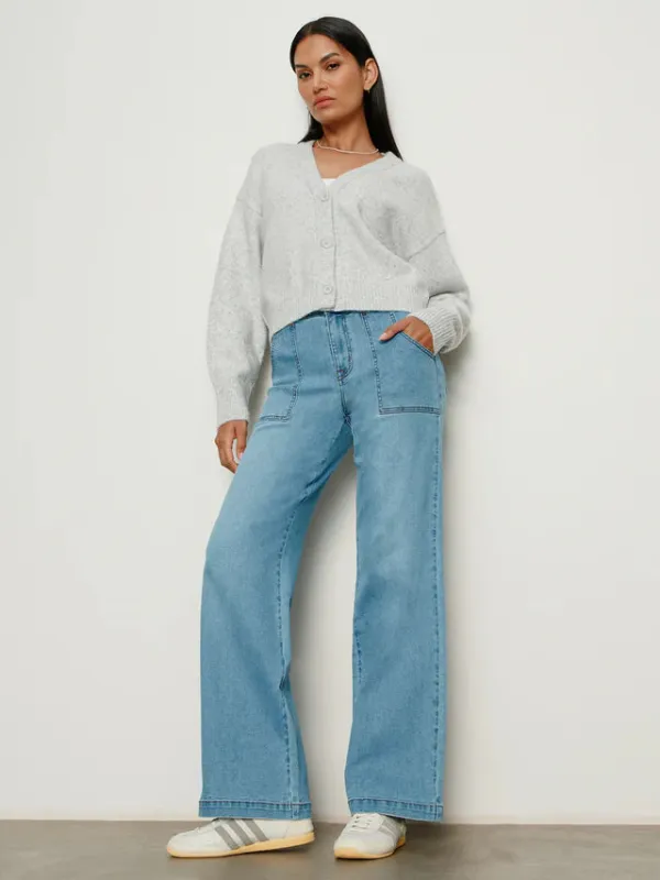 SCULPTED INSIDER WIDE LEG JEAN - KEEP UP sold by Wildflower